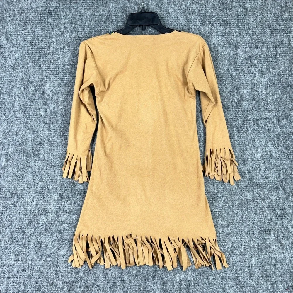 Vintage Native American Costume Kids M Running Brook‎ Fringe Western Cowgirl 80s